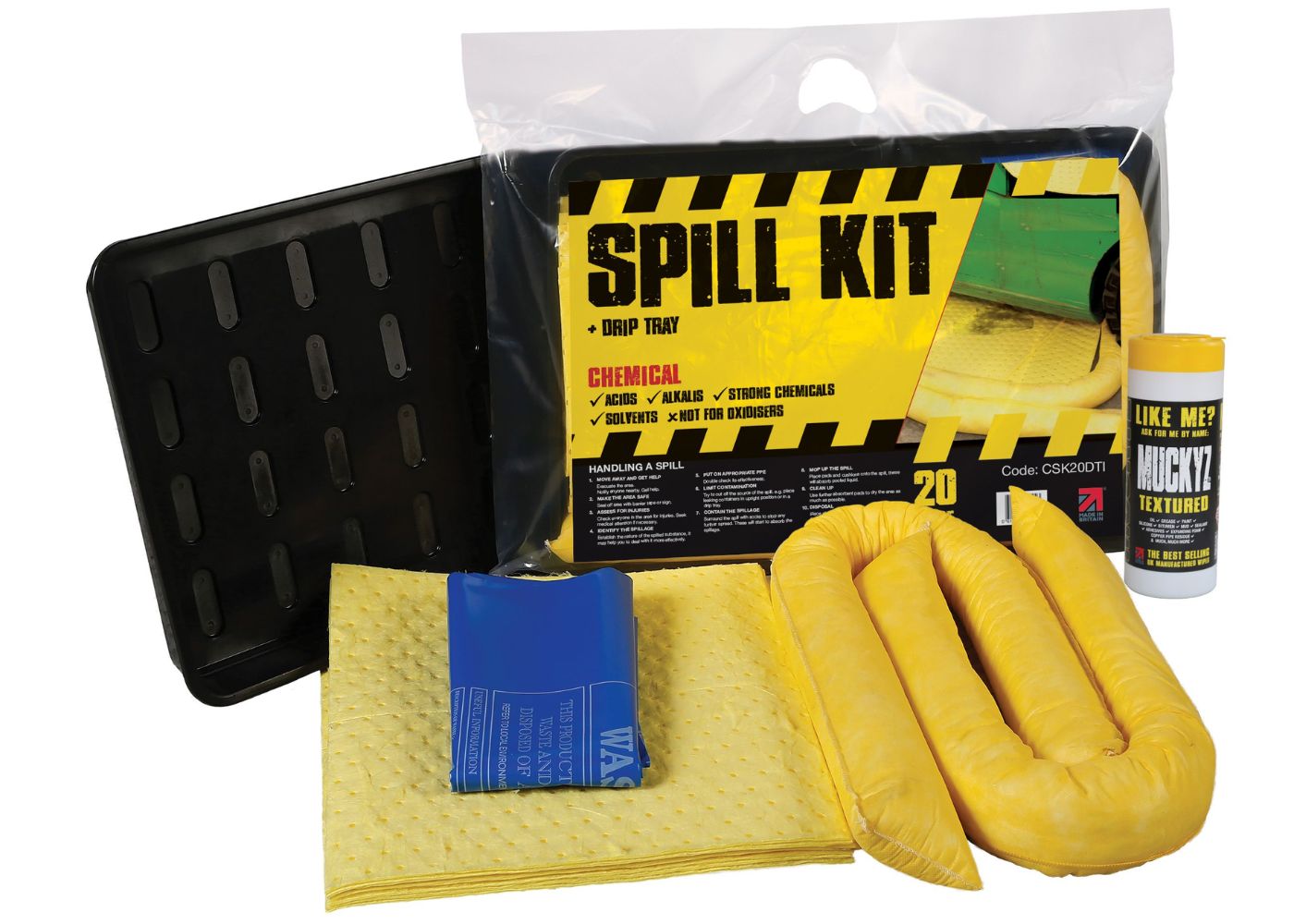 Chemical Spill Kit with Drip Tray (20 to 30 Litres)