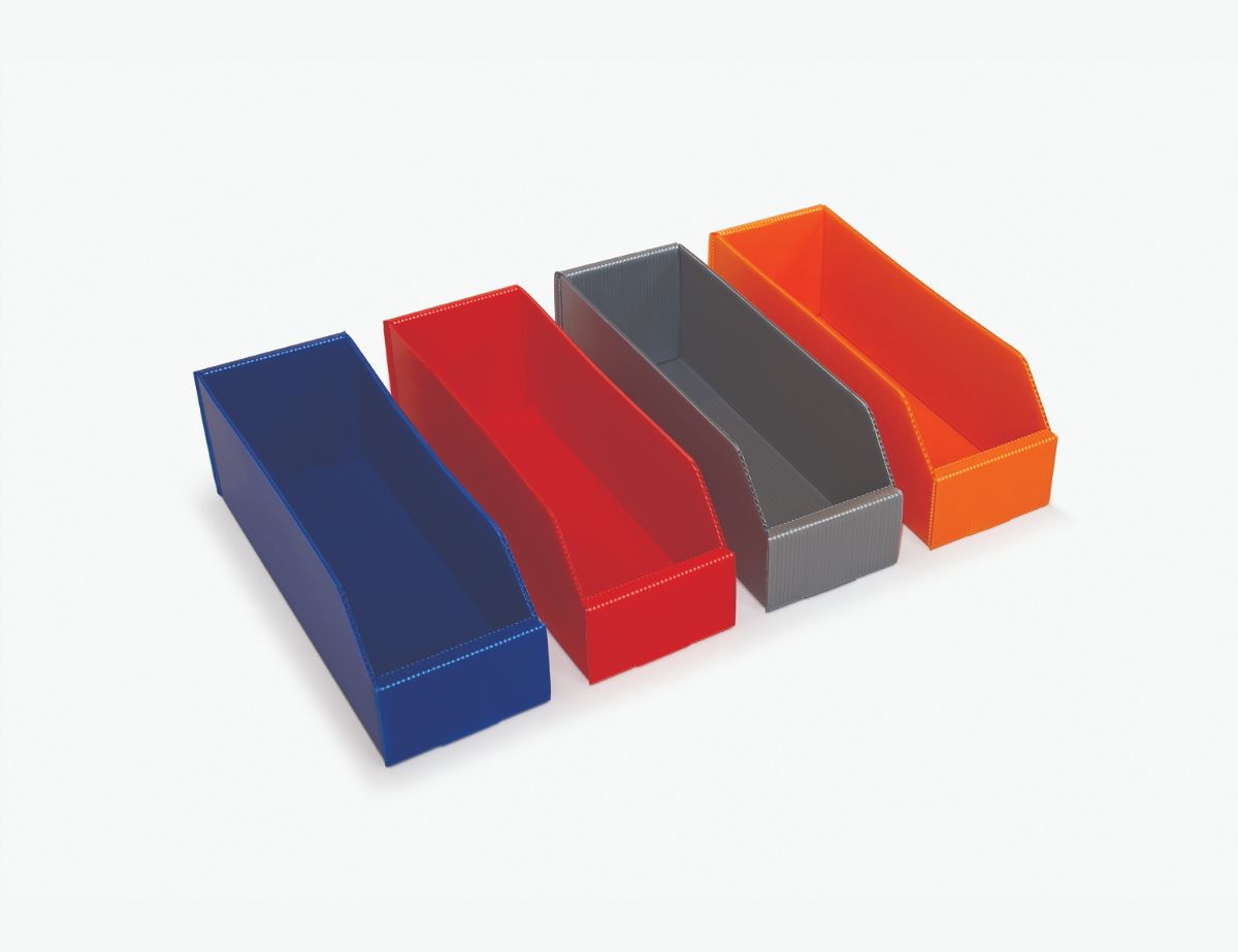 Fluted Plastic Parts Bins - 300mm Long - 25 Pack