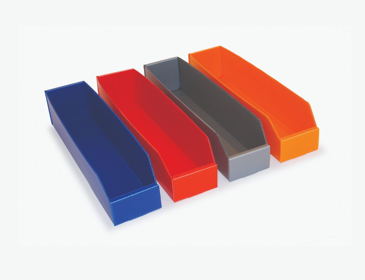 Fluted Plastic Parts Bins - 450mm Long - 25 Pack