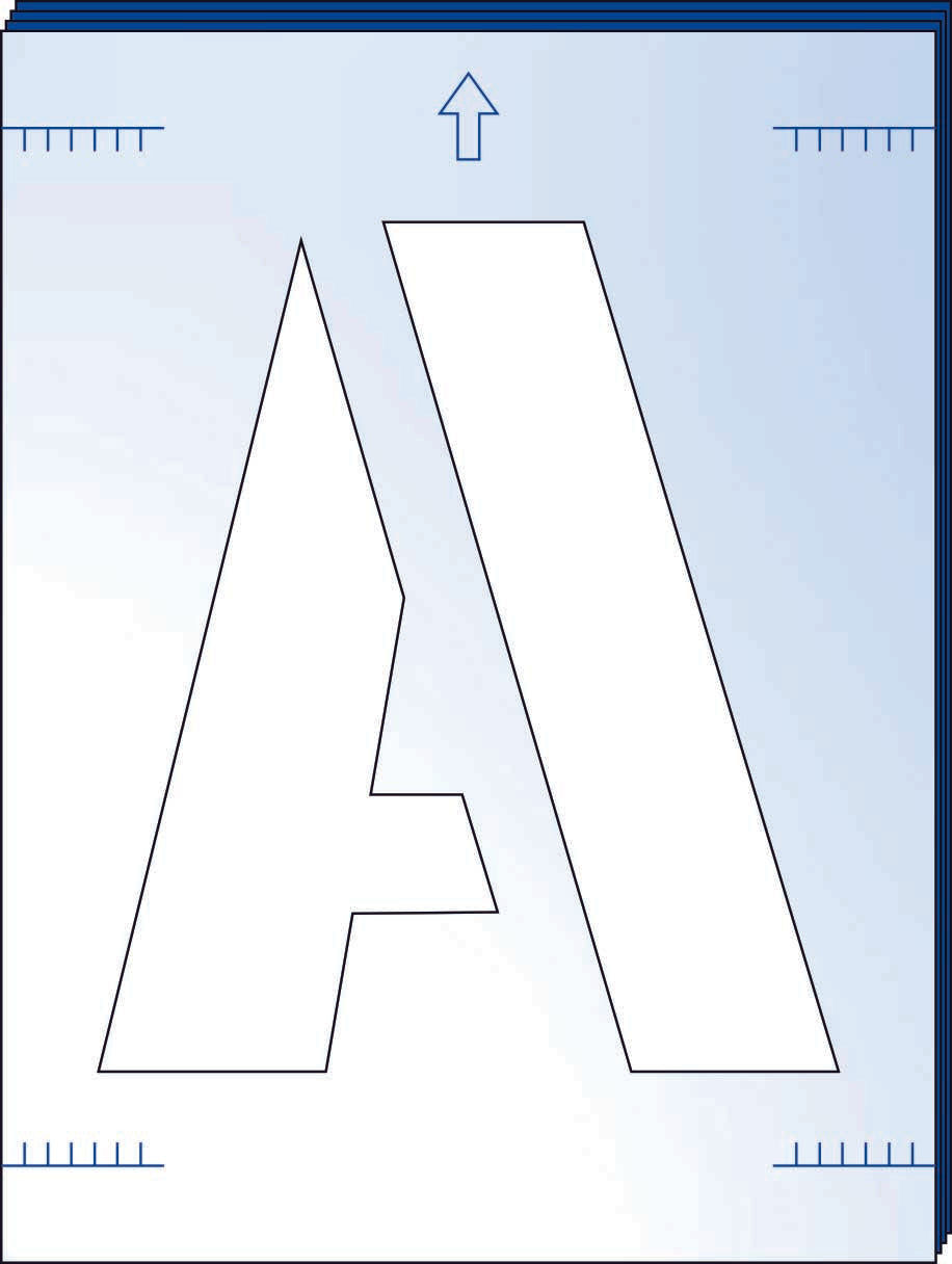 Industrial A to Z Large Letters Stencil Kits - 150mm to 300mm