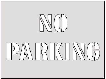 No Parking Road Marking Stencil