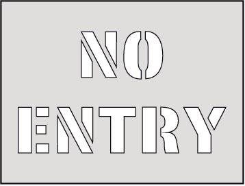 No Entry Floor Marking Spray Paint Stencil