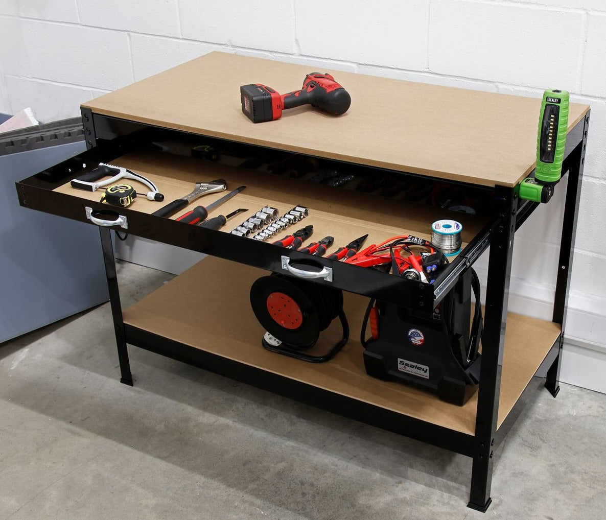 Heavy Duty Workbench with Sliding Drawer