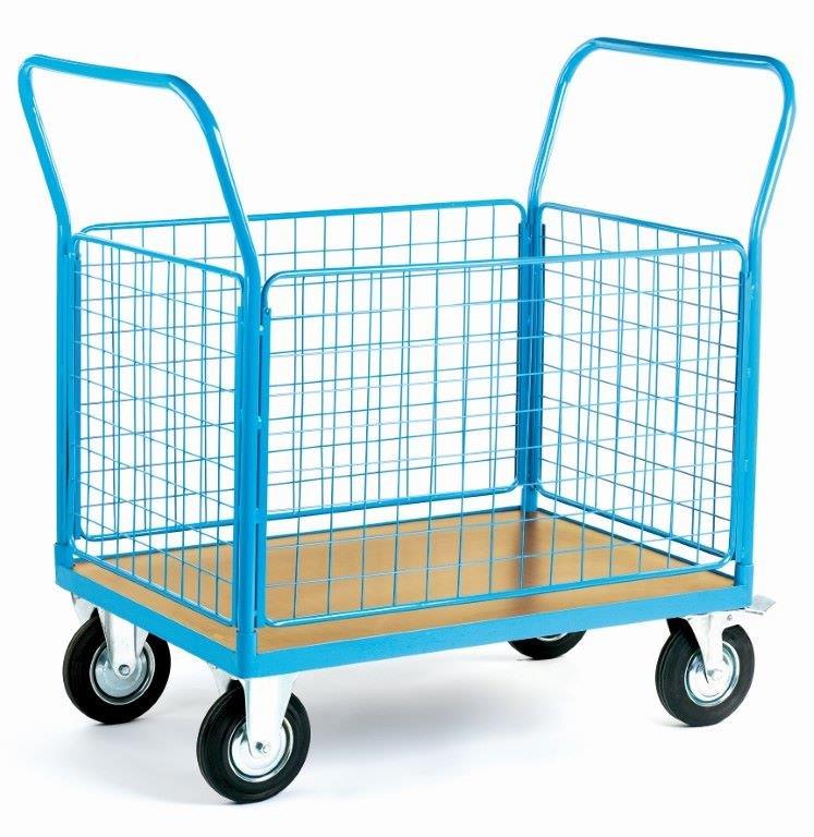 Heavy Duty Platform Trolley With 4 Mesh Sides