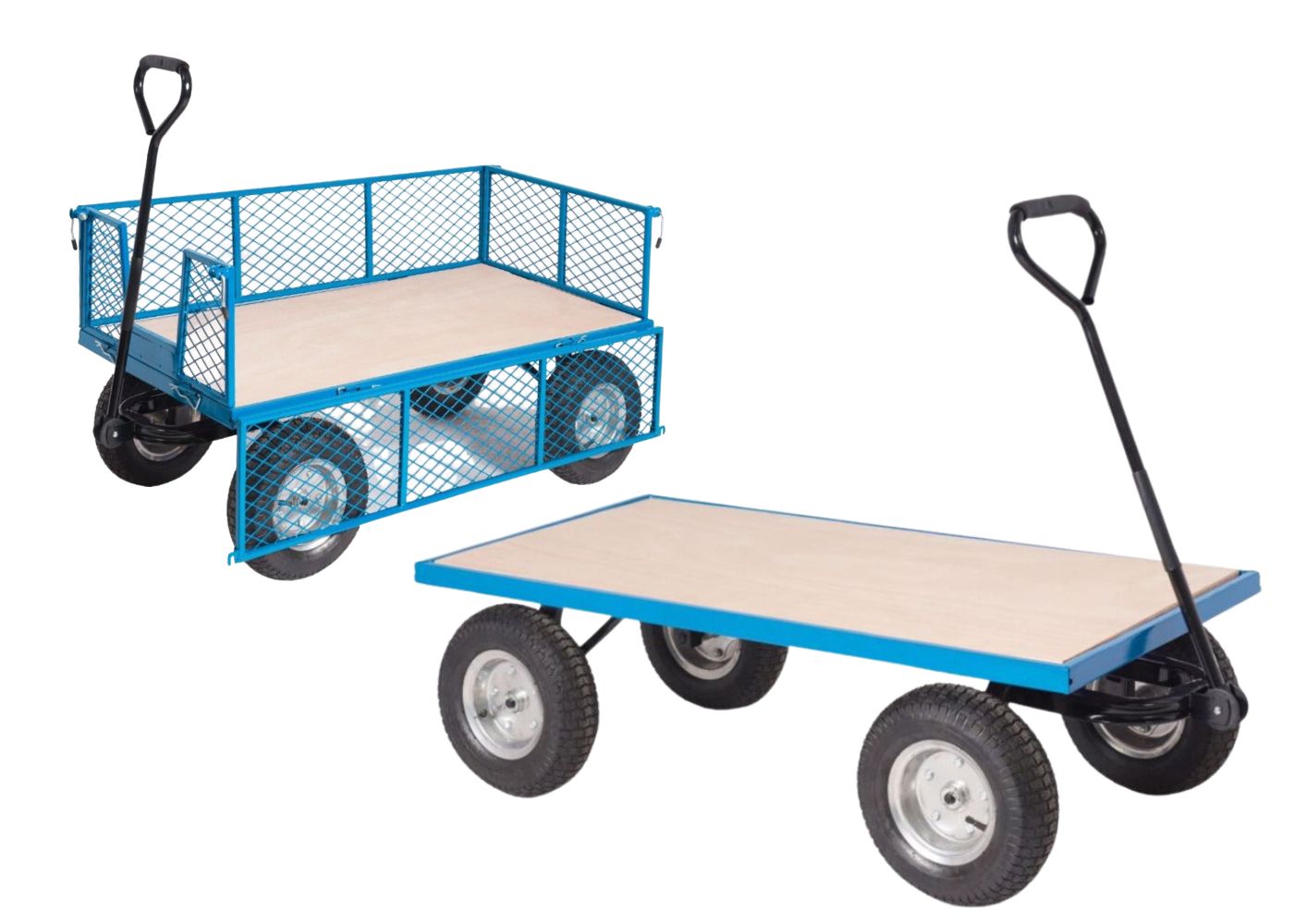 Plywood Base Turntable Truck with Pneumatic Wheels