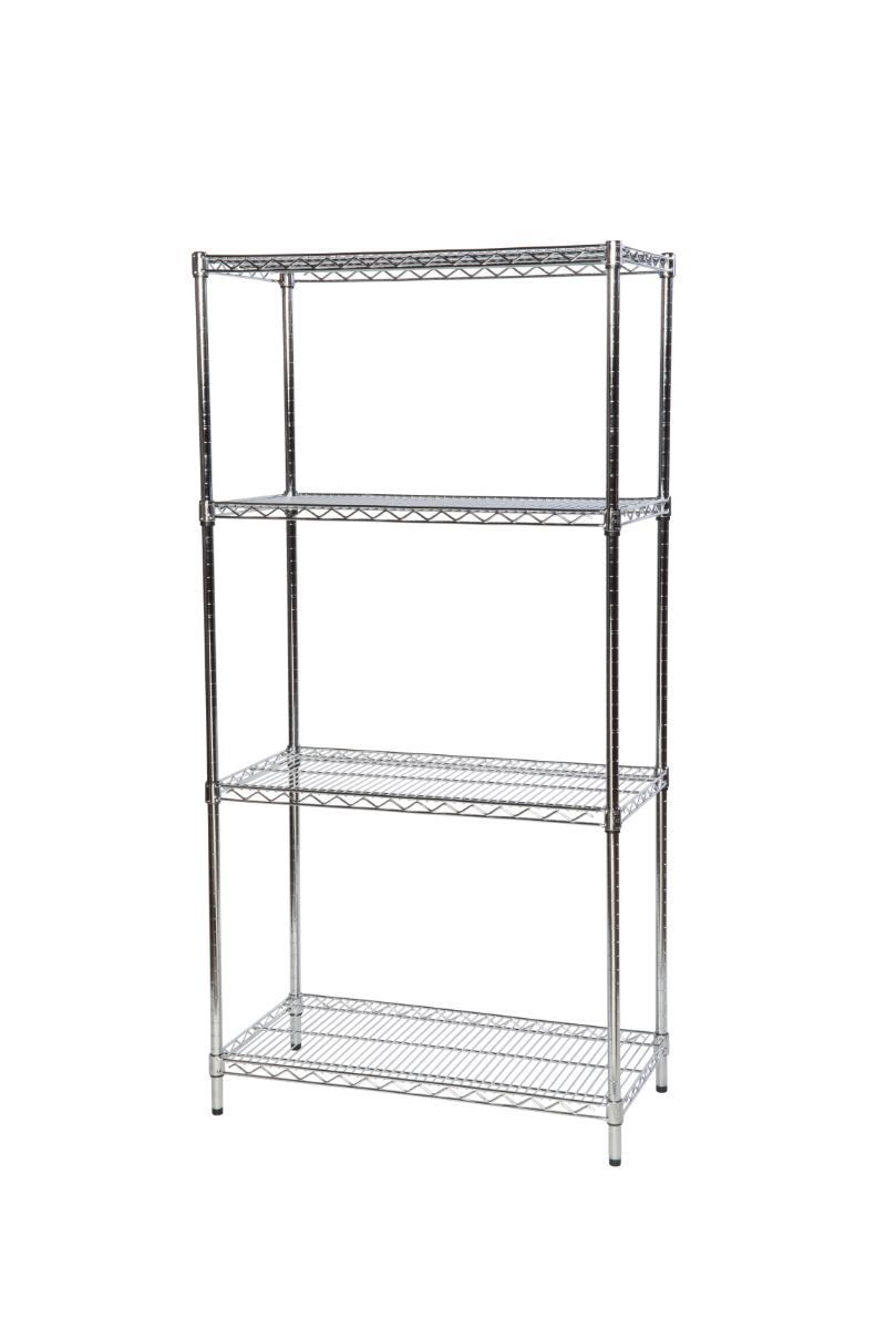 Extension Bay for Stainless Steel Wire Shelving Unit (4 Shelves)